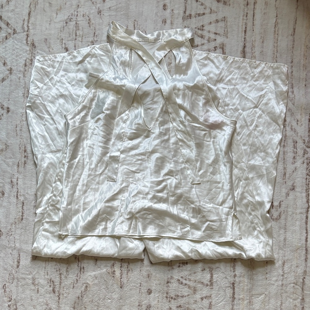 Victoria's Secret vintage Cream Satin Pajama Set